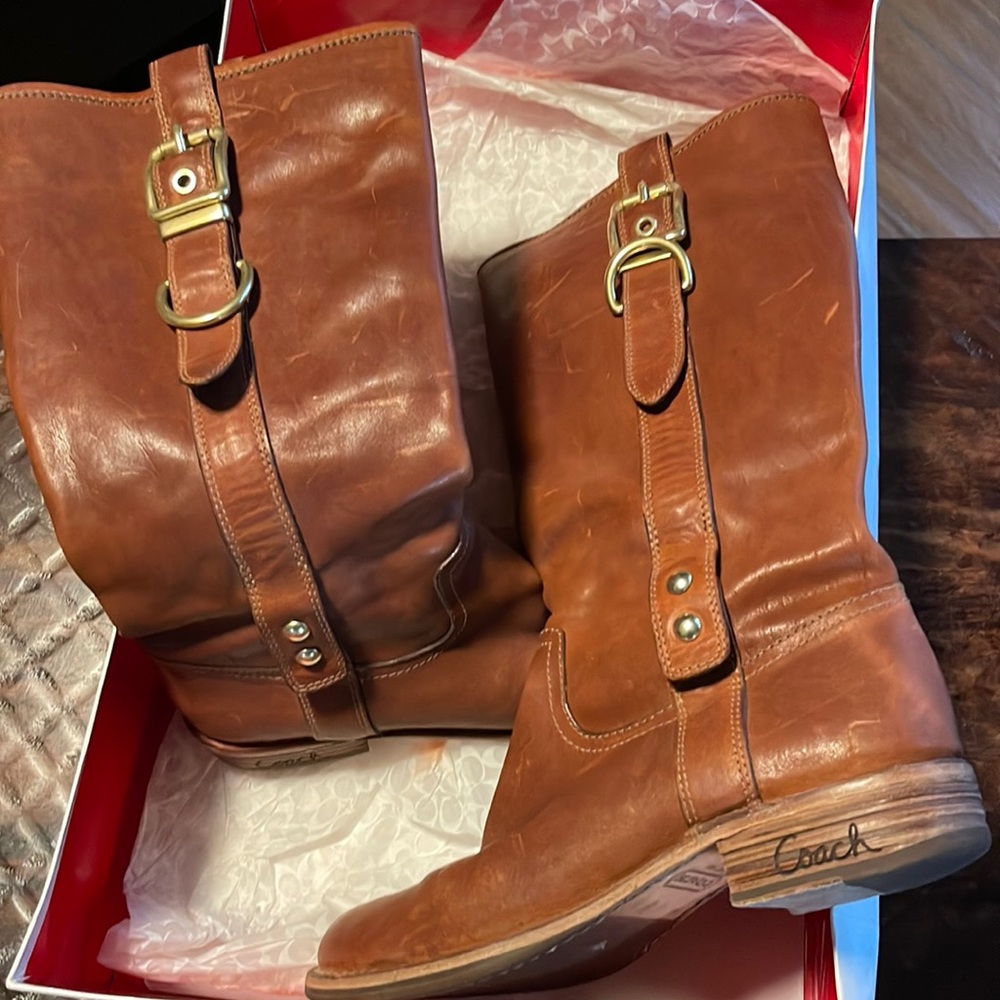 Coach Riding Boot Weslyn Brown Size 8 Gossip Girl